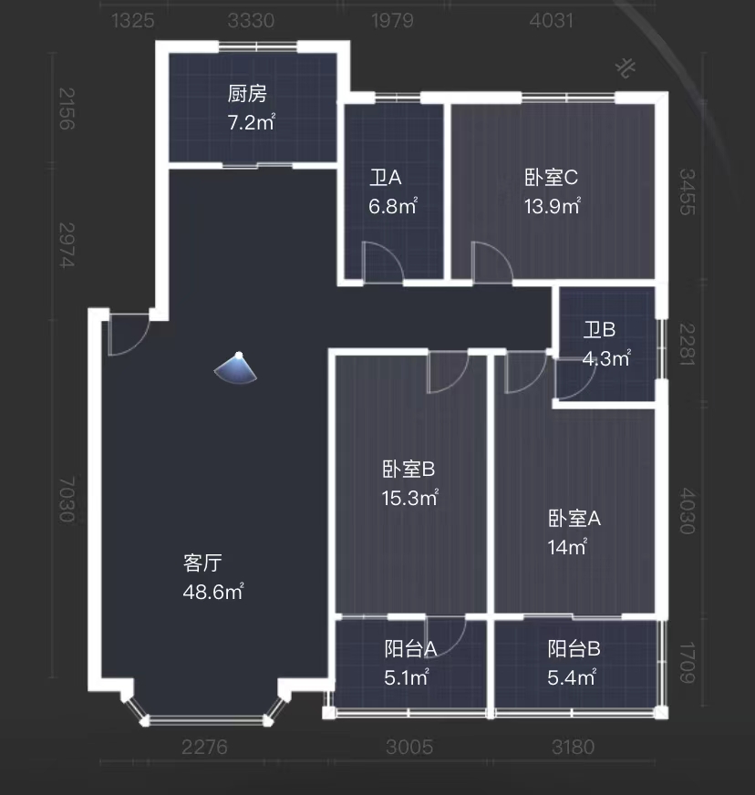 五一新村  3室2厅1卫   52.80万室内图