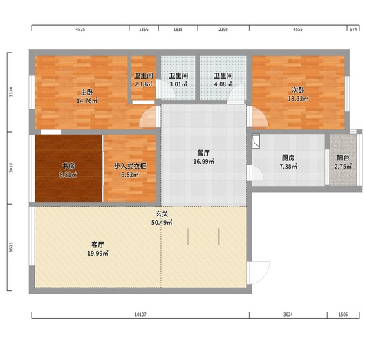 银丰大厦 3室2厅2卫 68.0万 银丰大厦 3室2厅2卫 68.0万客厅