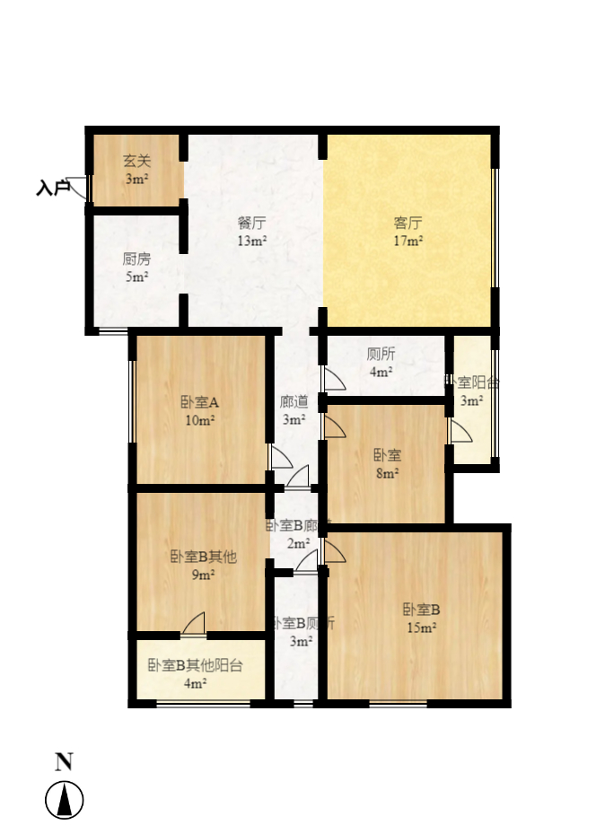 阳光100一期、四五期 1室2厅2卫 3500.0元/月 阳光100一期、四五期 1室2厅2卫 3500.0元/月户型图