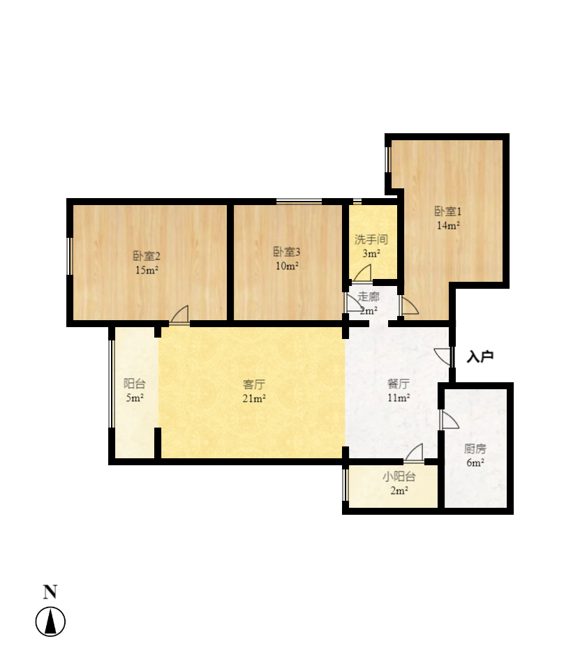 嘉宇盛世华章 3室1厅1卫 105.0万 嘉宇盛世华章 3室1厅1卫 105.0万户型图