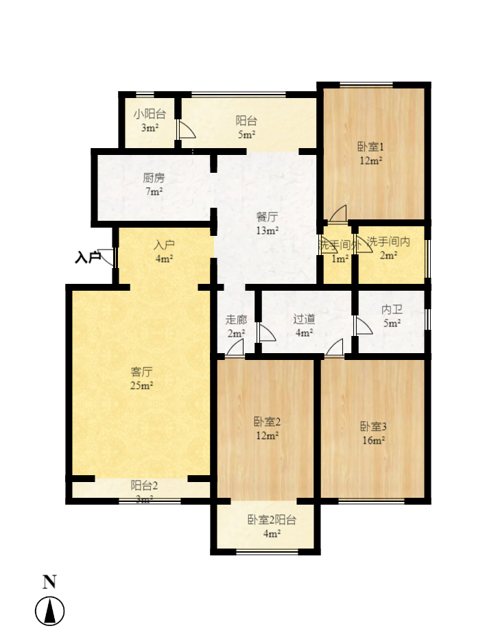 东方新城  5室2厅2卫    1000.0元/月户型图