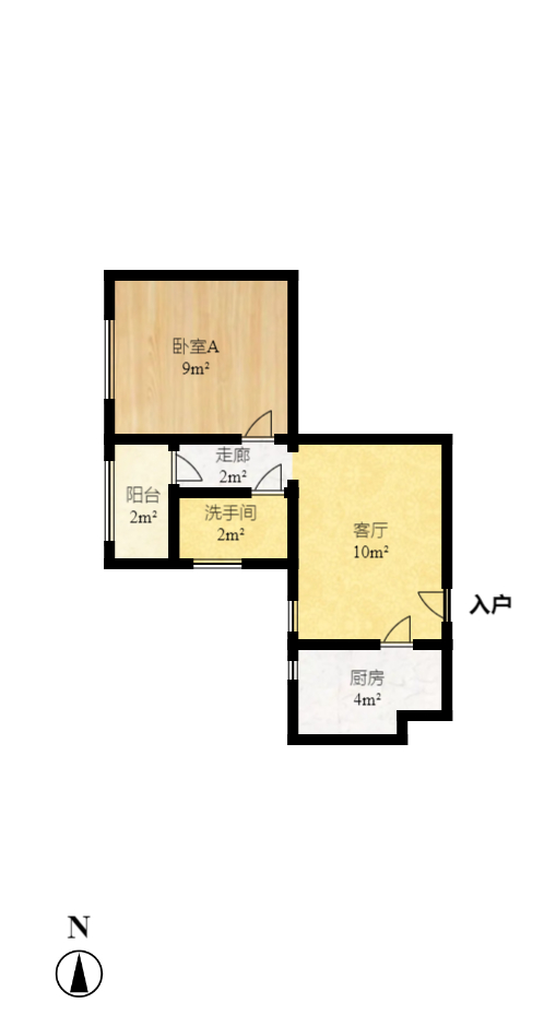 锦湘国际星城三期（锦绣苑）  1室1厅1卫   1500.00元/月户型图