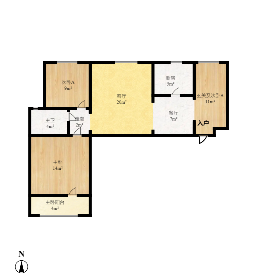 童话里  3室2厅1卫   1800.00元/月户型图