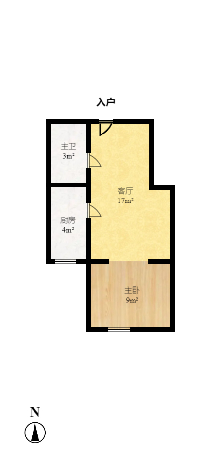 鑫远杰座 1室1厅1卫 1350.0元/月 鑫远杰座 1室1厅1卫 1350.0元/月户型图