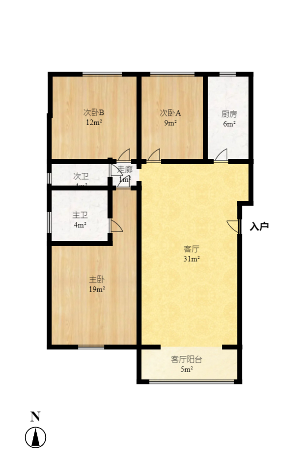 水墨林溪 3室2厅2卫 3000.0元/月 水墨林溪 3室2厅2卫 3000.0元/月户型图