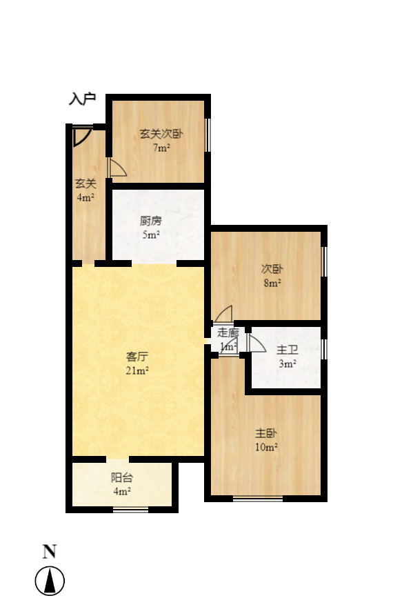 筑梦佳园  3室2厅1卫    72.8万室内图1