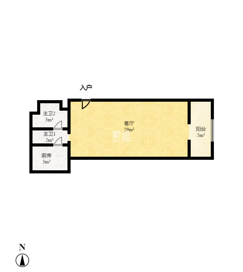 碧桂园威尼斯城 1室1厅1卫 1500.0元/月 碧桂园威尼斯城 1室1厅1卫 1500.0元/月户型图