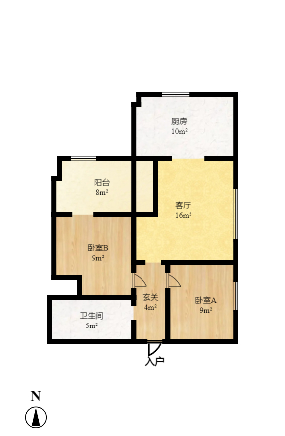 才子佳苑一期/二期  2室2厅1卫   73.80万室内图1