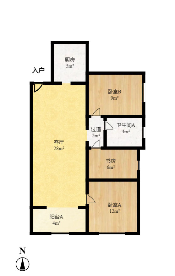 长房半岛蓝湾（观山月）  3室2厅1卫   105.00万室内图1