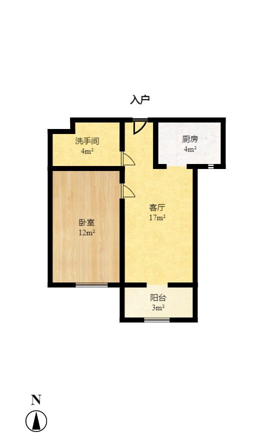 中海梅溪湖壹号 1室1厅1卫 1800.0元/月 中海梅溪湖壹号 1室1厅1卫 1800.0元/月户型图