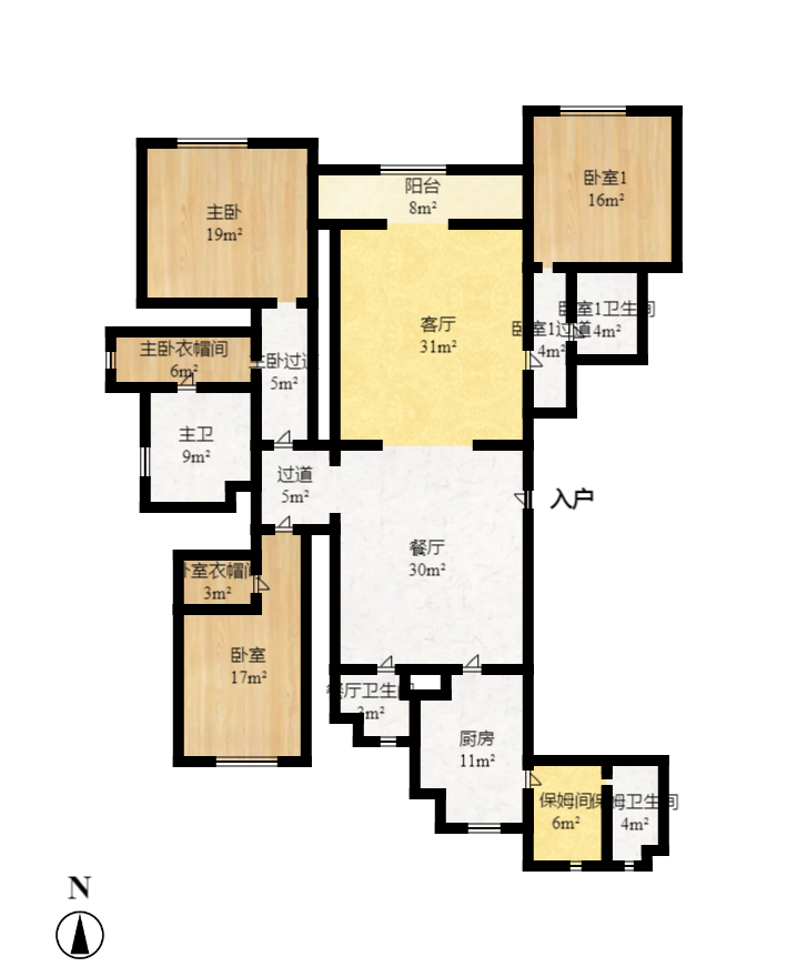 万达公馆 4室2厅4卫 9500.0元/月 万达公馆 4室2厅4卫 9500.0元/月户型图