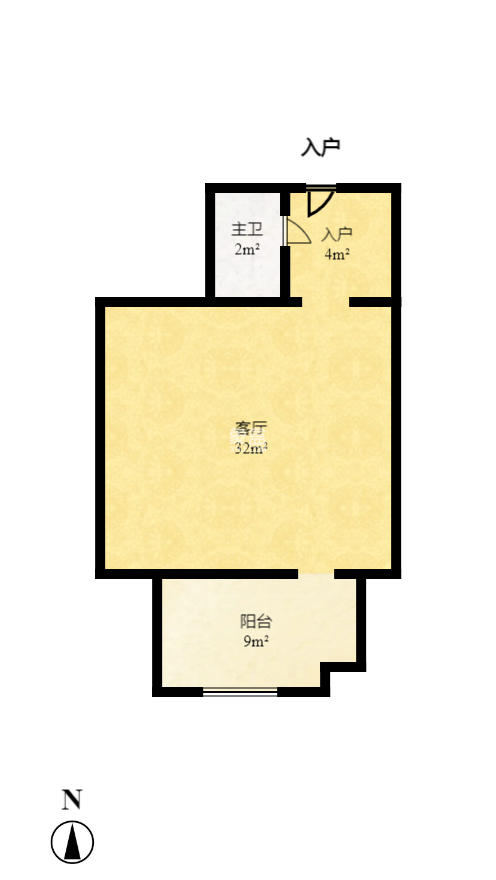 YO领域（领御大厦）  1室1厅1卫    1700.0元/月室内图1