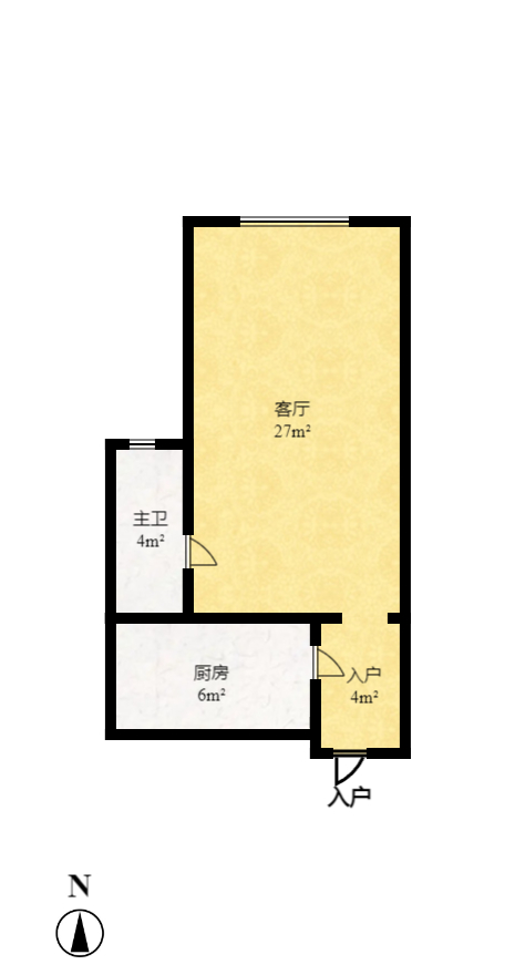 红树湾  1室2厅2卫   900.00元/月户型图