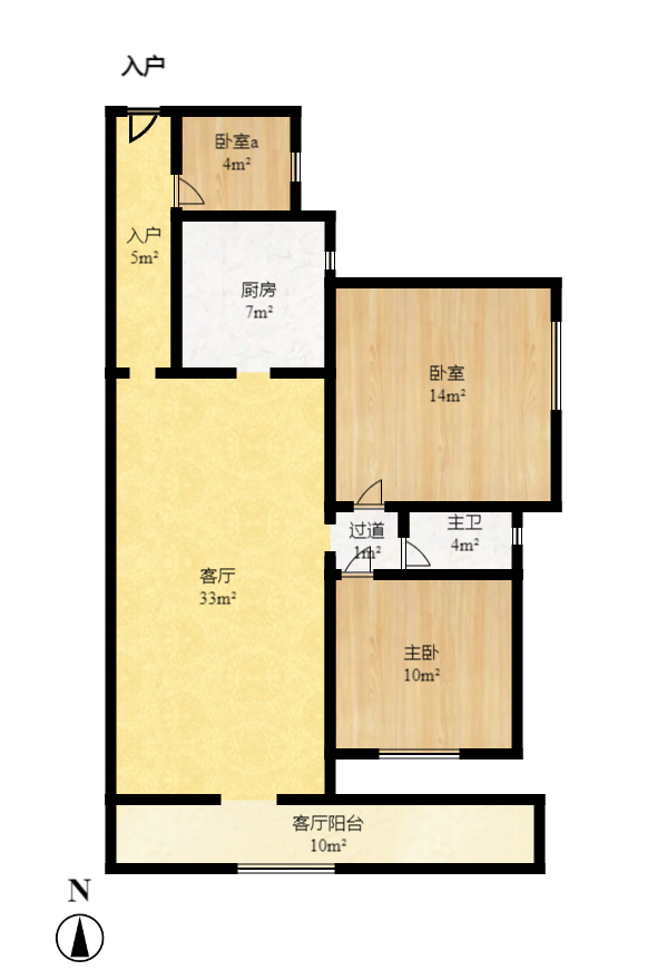 和悦城(蟠龙景苑)  3室2厅1卫    1800.0元/月户型图