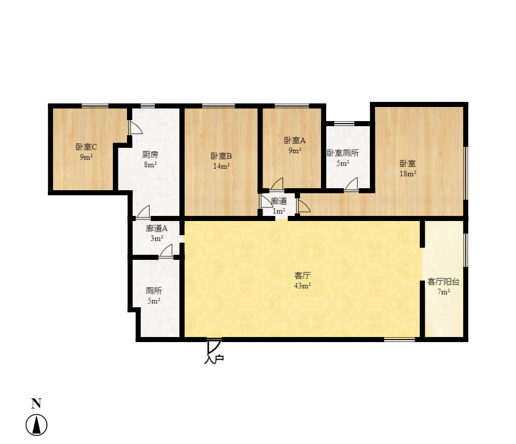 阳光100一期、四五期 2室2厅1卫 2300.0元/月 阳光100一期、四五期 2室2厅1卫 2300.0元/月户型图