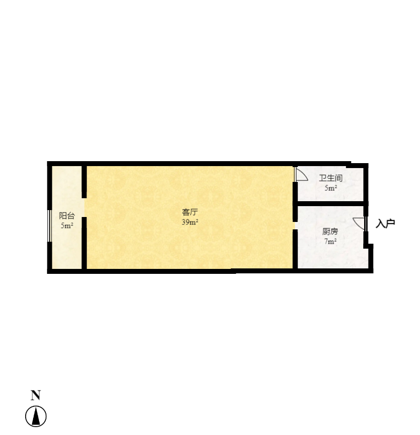 剑桥名门 1室1厅1卫 1400.0元/月 剑桥名门 1室1厅1卫 1400.0元/月户型图