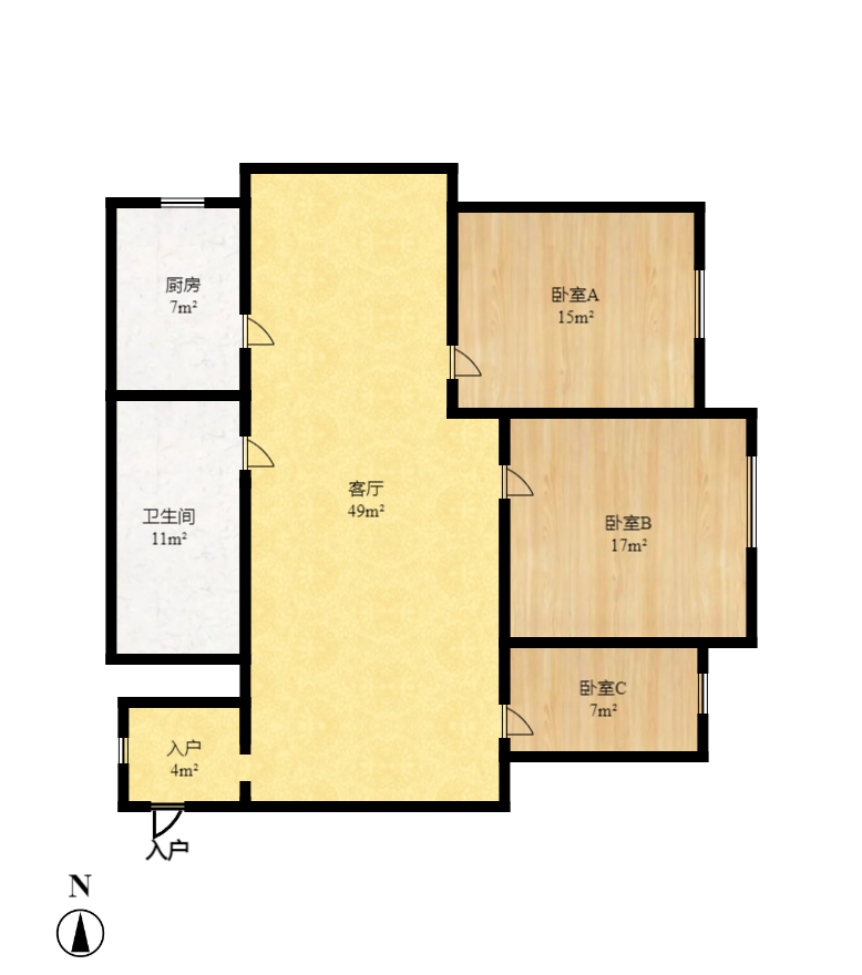 新青年公寓  1室1厅1卫    1800.0元/月 新青年公寓  1室1厅1卫    1800.0元/月户型图
