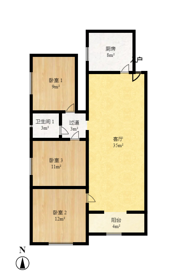 万科城  3室2厅1卫    119.0万室内图1