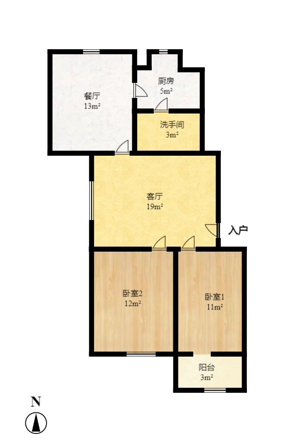 井湾子建行宿舍 2室2厅1卫 1100.0元/月 井湾子建行宿舍 2室2厅1卫 1100.0元/月户型图