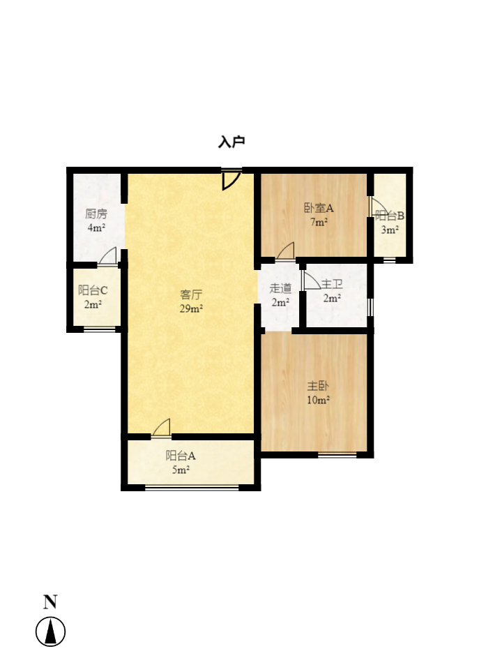 融科东南海 2室1厅1卫 1800.0元/月 融科东南海 2室1厅1卫 1800.0元/月户型图