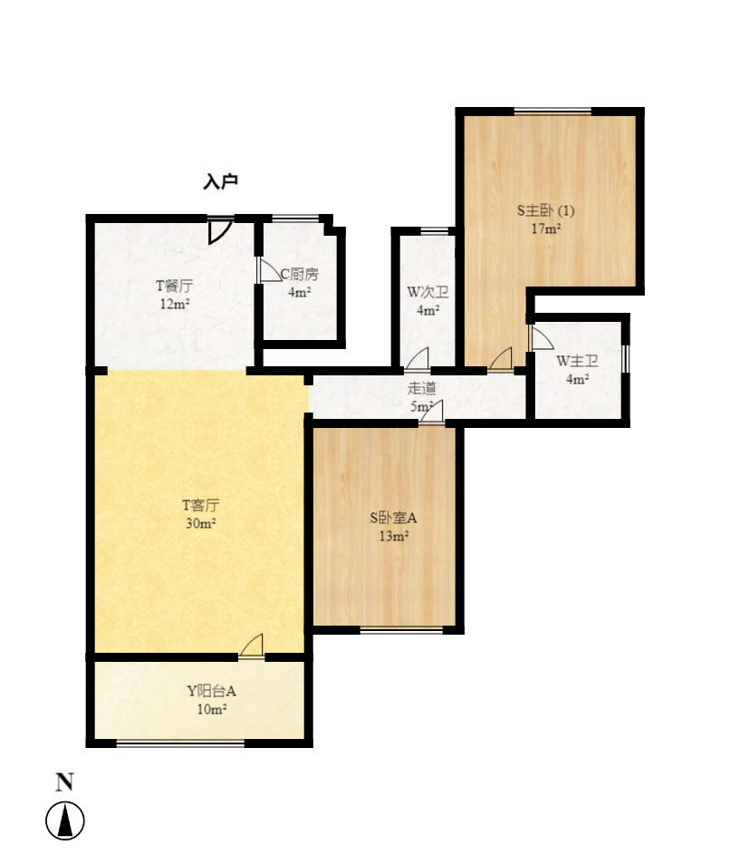 木莲花苑  4室2厅2卫   2500.00元/月室内图1