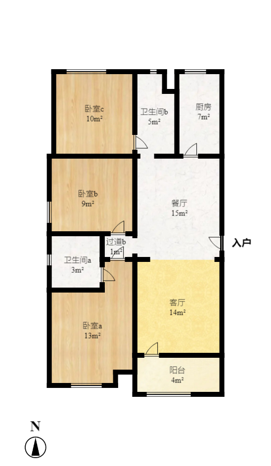 保利城（中航城国际社区、郡原美村）  3室2厅2卫   98.90万室内图1