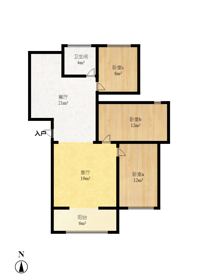 鄱阳小区 3室2厅1卫 1500.0元/月 鄱阳小区 3室2厅1卫 1500.0元/月户型图