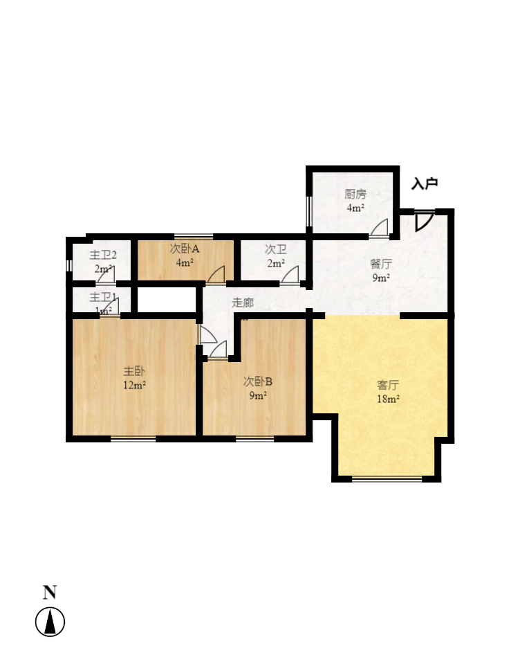广泰家园 3室2厅2卫 1500.0元/月 广泰家园 3室2厅2卫 1500.0元/月户型图