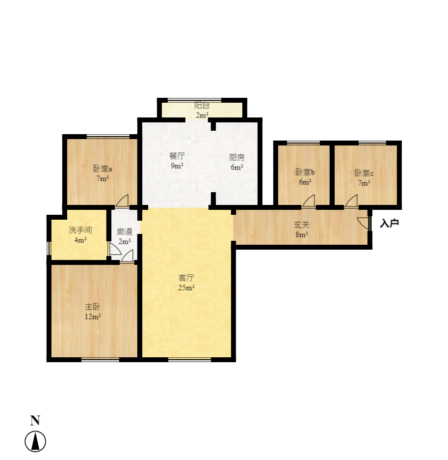 和泓梅溪四季  4室2厅1卫    188.0万室内图1