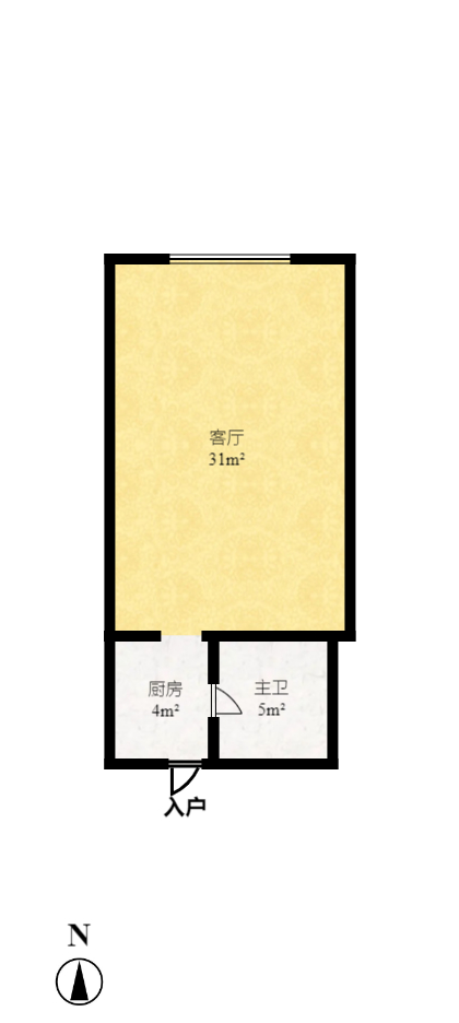 先锋东外滩  1室1厅1卫   28.00万室内图1