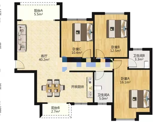 西郡佳园 3室2厅2卫 70.8万 西郡佳园 3室2厅2卫 70.8万室内图