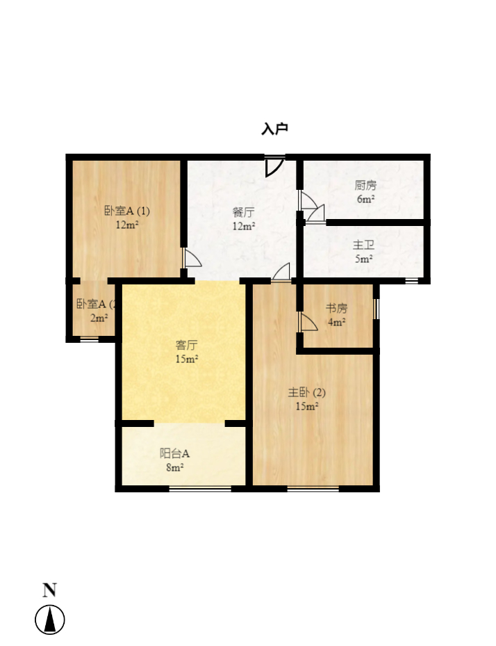 海拔东方 1室2厅1卫 2300.0元/月 海拔东方 1室2厅1卫 2300.0元/月户型图