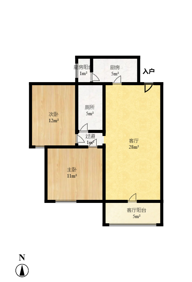 奥克斯广场 1室1厅1卫 11000.0元/月 奥克斯广场 1室1厅1卫 11000.0元/月户型图