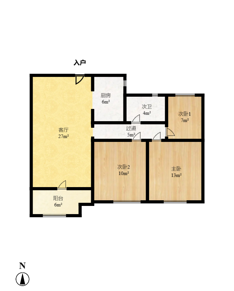 光明E城 3室2厅1卫 2600.0元/月 光明E城 3室2厅1卫 2600.0元/月户型图