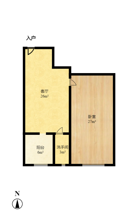 东一国际 1室1厅1卫 1780.0元/月 东一国际 1室1厅1卫 1780.0元/月户型图