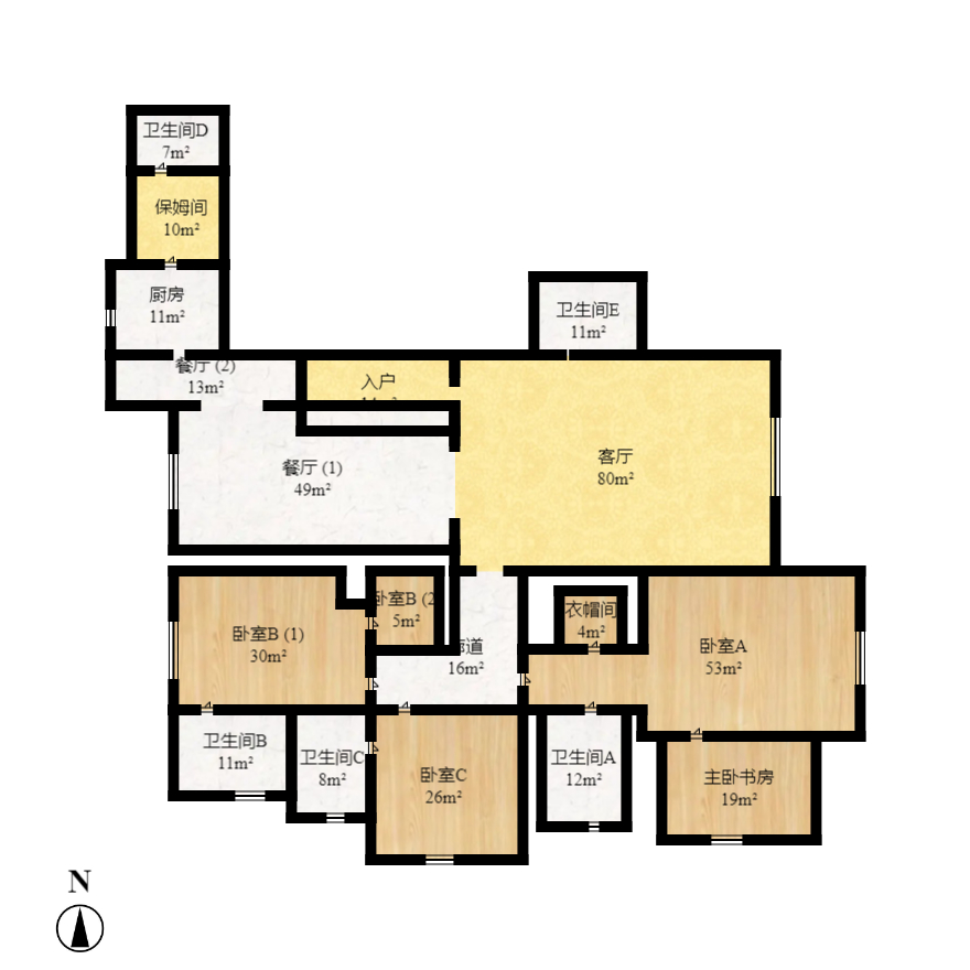 华远华中心  4室2厅1卫    8800.0元/月 华远华中心  4室2厅1卫    8800.0元/月户型图