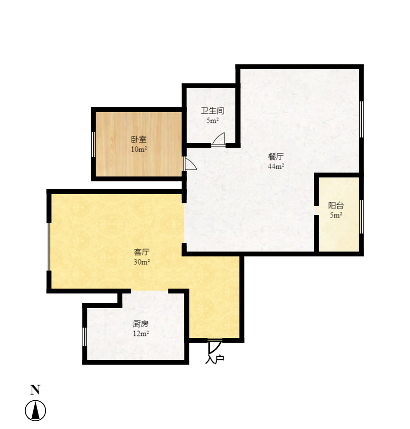 建发汇金国际  2室2厅1卫   2600.00元/月户型图