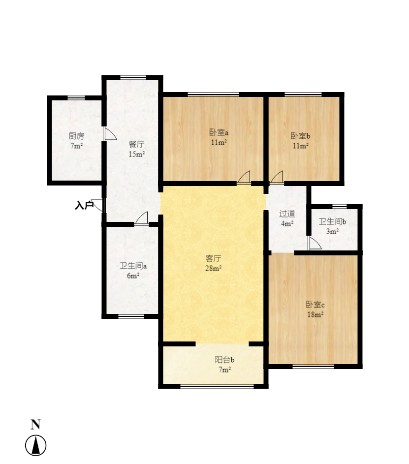 凯富漫城  3室2厅2卫   1800.00元/月室内图1
