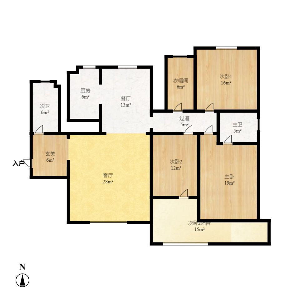 湘卫花苑 4室2厅1卫 2200.0元/月 湘卫花苑 4室2厅1卫 2200.0元/月户型图