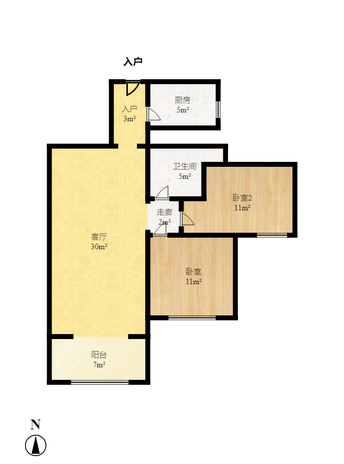 东门尚苑 2室2厅1卫 48.8万 东门尚苑 2室2厅1卫 48.8万户型图