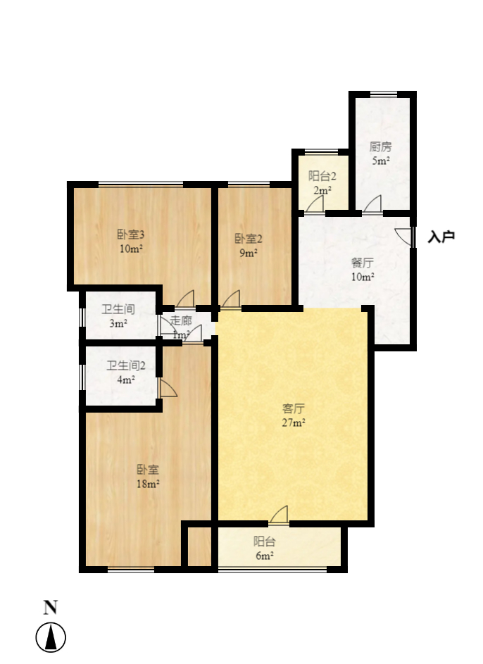 星城福邸(雄天朗郡)  2室2厅1卫    1800.0元/月 星城福邸(雄天朗郡)  2室2厅1卫    1800.0元/月户型图