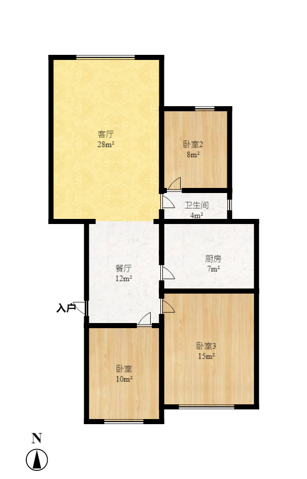 东岸锦城(东方人家)  3室2厅1卫   1400.00元/月室内图1