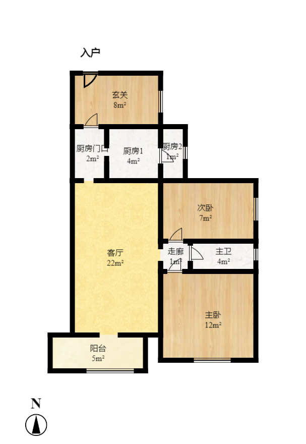 恒基凯旋门一二期 2室2厅1卫 1600.0元/月 恒基凯旋门一二期 2室2厅1卫 1600.0元/月户型图