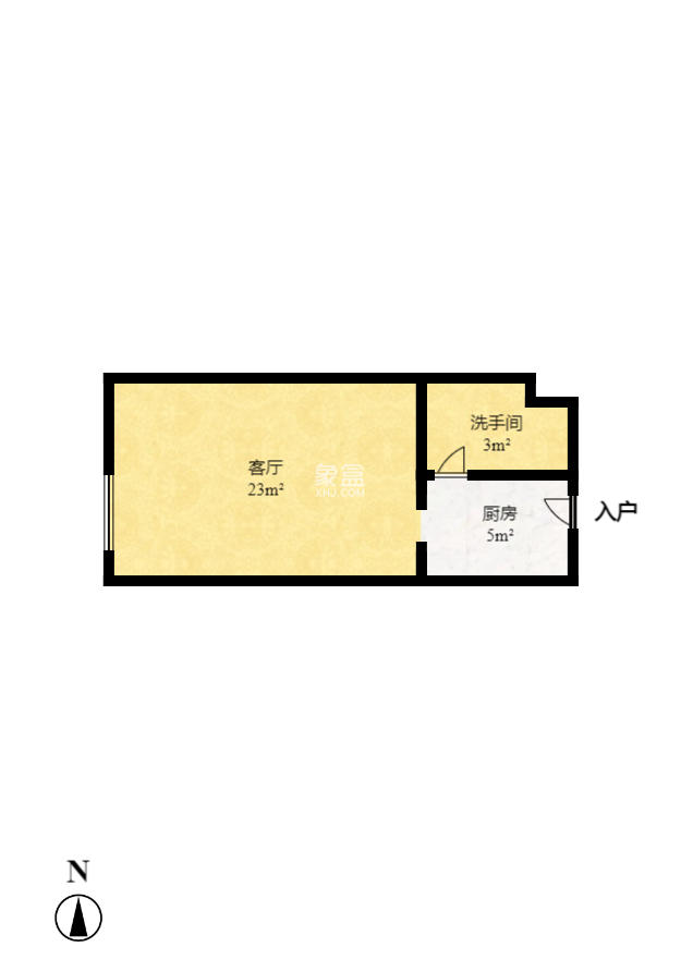 明昇壹城（明昇时代广场）三期  1室1厅1卫   2800.00元/月室内图1