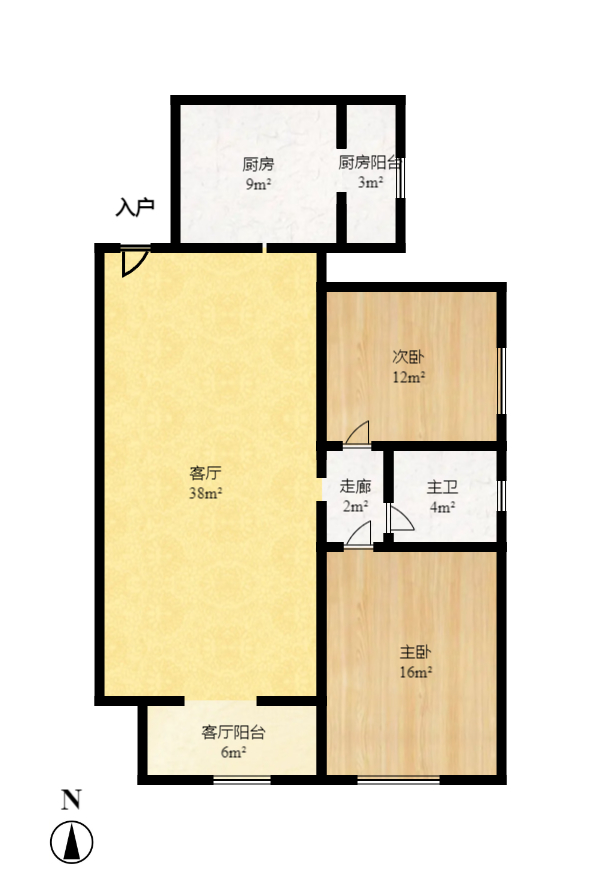 山水嘉园  2室1厅1卫   77.90万室内图1