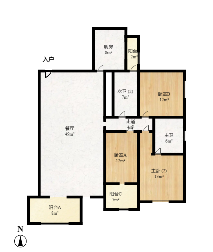 白沙灣嘉園  3室2廳2衛(wèi)    119.8萬室內(nèi)圖1