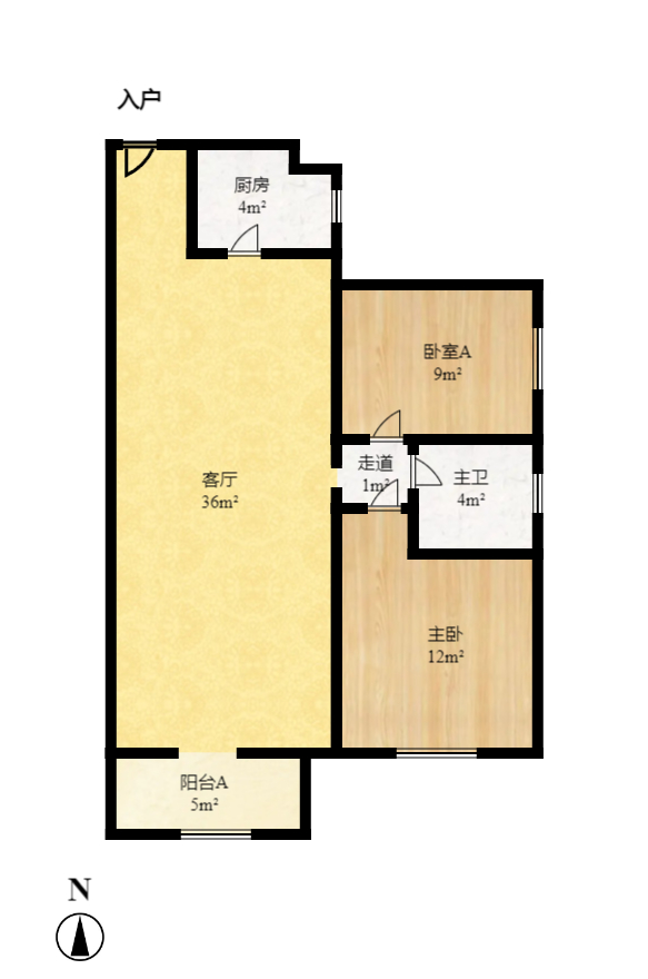 黎郡新宇熙春园  2室2厅1卫    1500.0元/月户型图