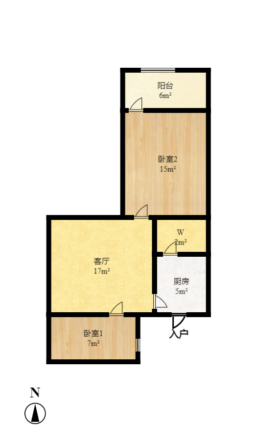 砂子塘社区 2室1厅1卫 1500.0元/月 砂子塘社区 2室1厅1卫 1500.0元/月户型图