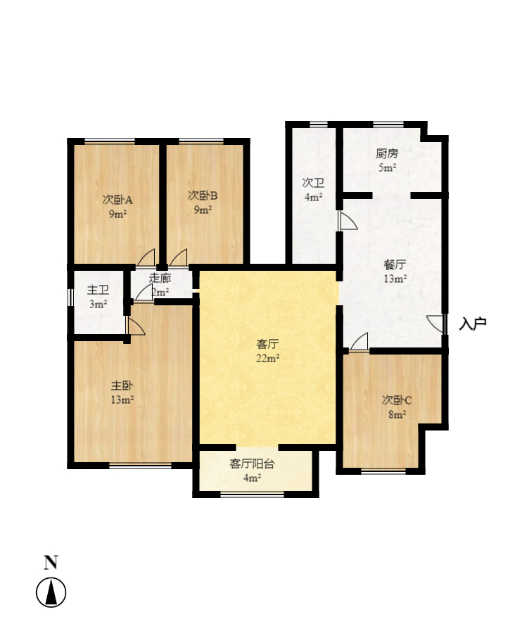 水墨林溪 4室2厅2卫 3000.0元/月 水墨林溪 4室2厅2卫 3000.0元/月户型图