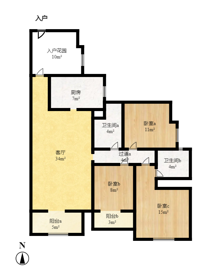 黑金时代广场 4室2厅2卫 2300.0元/月 黑金时代广场 4室2厅2卫 2300.0元/月户型图